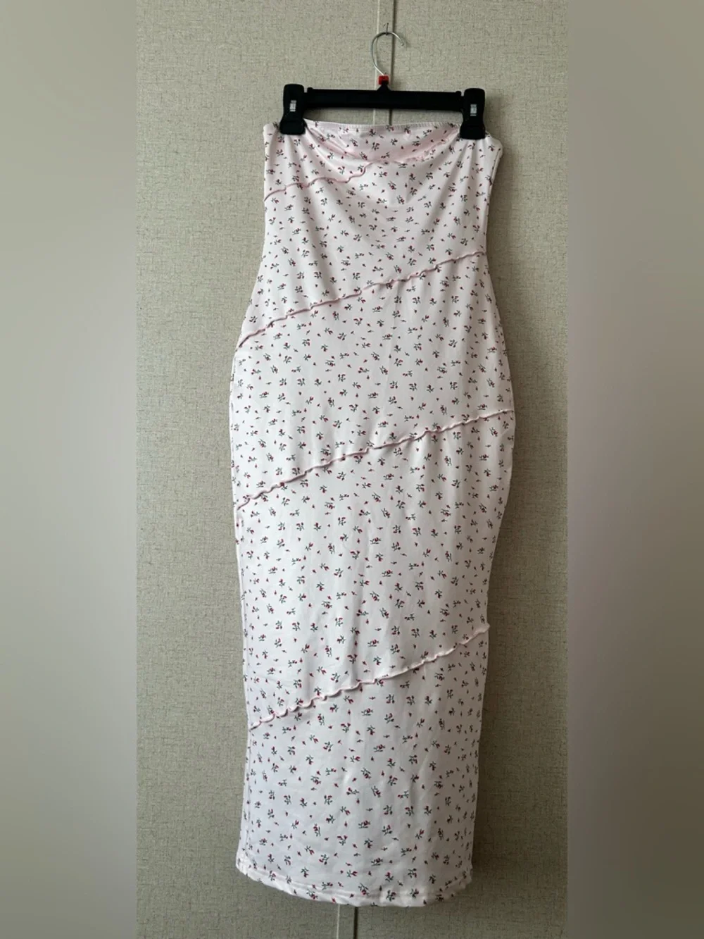 SHEIN Pink Strapless Floral Column Maxi Dress - Picture 2 of 4